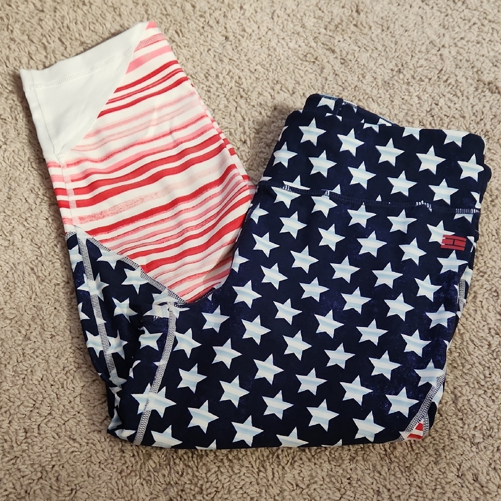 Tommy Hilfiger Patriotic Capri Leggings Sz L